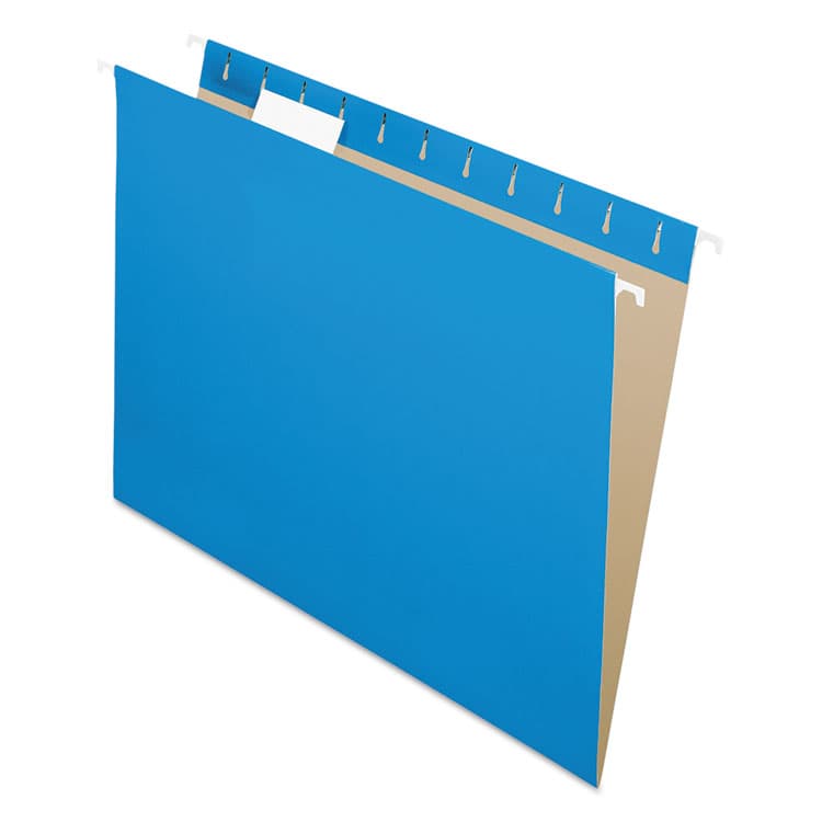 TOPS BUSINESS FORMS Colored Hanging Folders, Letter Size, 1/5-Cut Tabs, Blue, 25/Box (PFX81603)