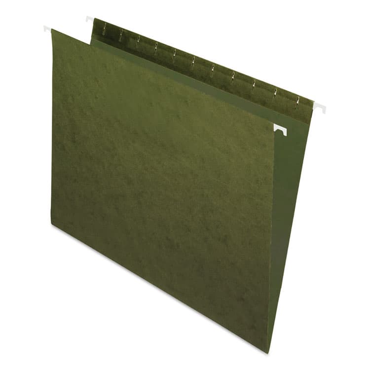 TOPS BUSINESS FORMS Standard Green Hanging Folders, Letter Size, Straight Tabs, Standard Green, 25/Box (PFX81600)