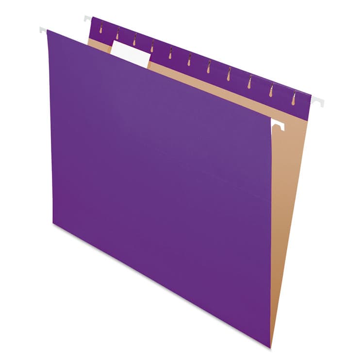 TOPS BUSINESS FORMS Colored Hanging Folders, Letter Size, 1/5-Cut Tabs, Violet, 25/Box (PFX81611)