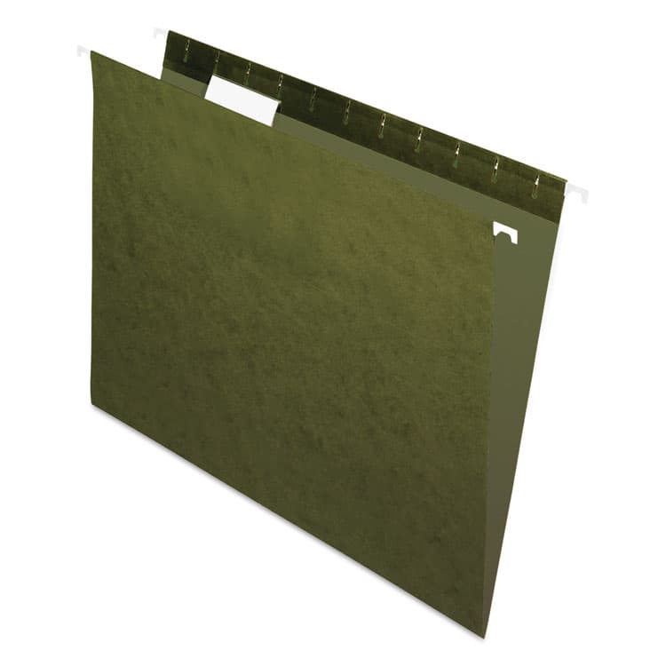 TOPS BUSINESS FORMS Standard Green Hanging Folders, Letter Size, 1/5-Cut Tabs, Standard Green, 25/Box (PFX81602)