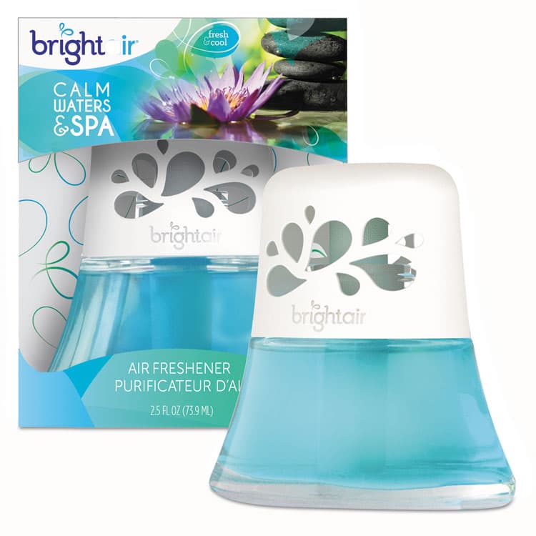 BRIGHT AIR Scented Oil Air Freshener, Calm Waters and Spa, Blue, 2.5 oz, 6/Carton (BRI900115CT)