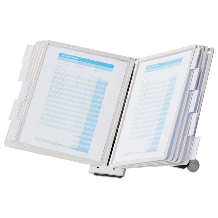 DURABLE OFFICE PRODUCTS CORP. SHERPA Desk Reference System, 10 Panels, 10 x 5.88 x 13.5, Gray Borders (DBL554210) thumbnail 4