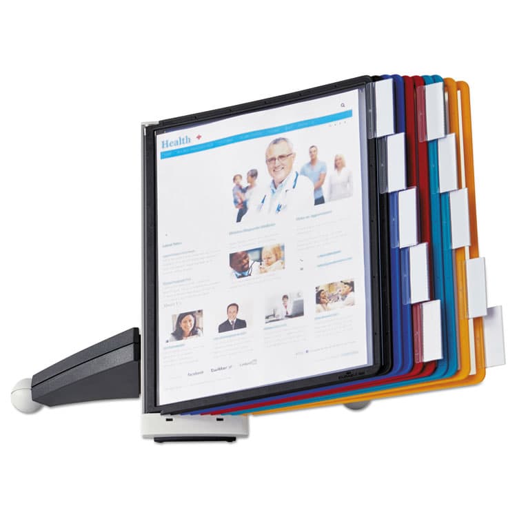 DURABLE OFFICE PRODUCTS CORP. SHERPA Desk Reference System, 10 Panels, 10 x 5.63 x 13.88, Assorted Borders (DBL554200) thumbnail 4