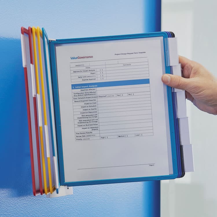 DURABLE OFFICE PRODUCTS CORP. Sherpa Wall-Mount Reference System, 10 Gray Panels, Letter, Assorted Borders (DBL554100) thumbnail 3