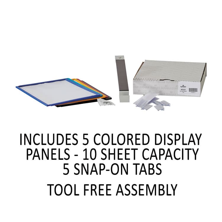 DURABLE OFFICE PRODUCTS CORP. VARIO Magnetic Wall Reference System, 5 Panels, 10 Pockets, Assorted Borders (DBL576200) thumbnail 4