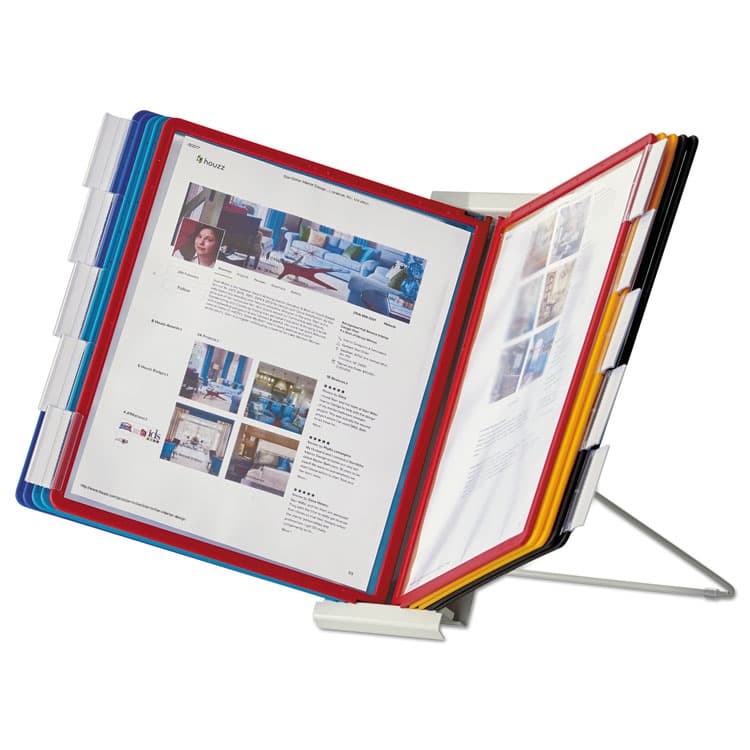 DURABLE OFFICE PRODUCTS CORP. InstaView Expandable Desktop Reference System, 10 Panels, Assorted Borders (DBL561200) thumbnail 4