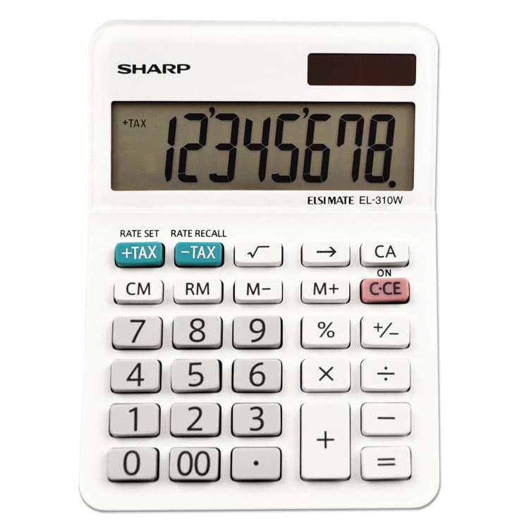 SHARP ELECTRONICS EL-310WB Mini Desktop Calculator, 8-Digit LCD (SHREL310WB)