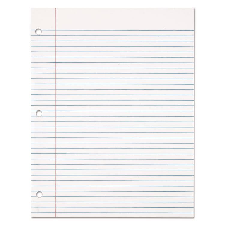 TOPS BUSINESS FORMS Filler Paper, 3-Hole, 8.5 x 11, Medium/College Rule, 500/Pack (TOP62349)