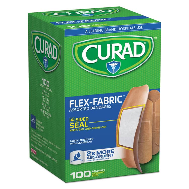 MEDLINE INDUSTRIES, . Flex Fabric Bandages, Assorted Sizes, 100/Box (MIICUR0700RB)