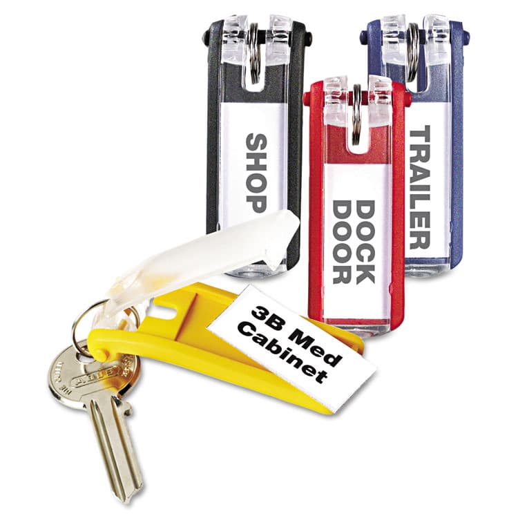 DURABLE OFFICE PRODUCTS CORP. Key Tags for Locking Key Cabinets, Plastic, 1.13 x 2.75, Assorted, 24/Pack (DBL194900)