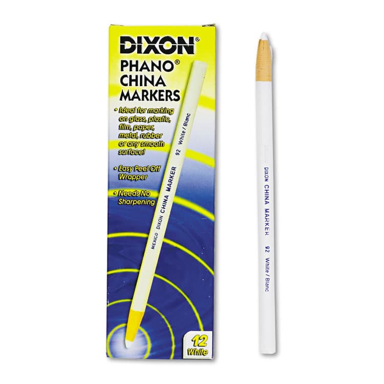 DIXON TICONDEROGA CO. China Marker, White, Dozen (DIX000920002)