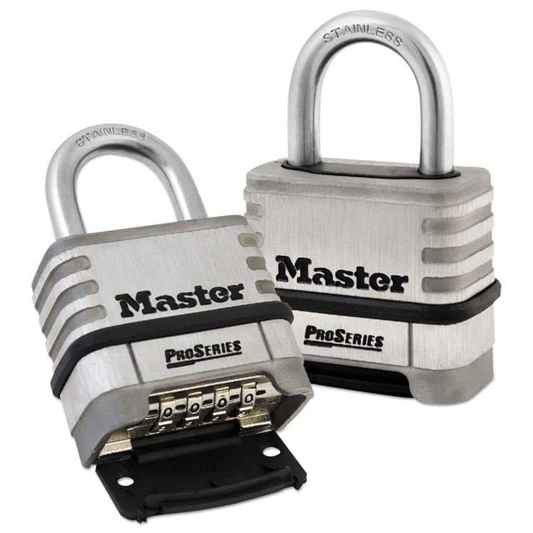 MASTER LOCK COMPANY ProSeries Stainless Steel Easy-to-Set Combination Lock, Stainless Steel, 2.18" Wide (MLK1174D)