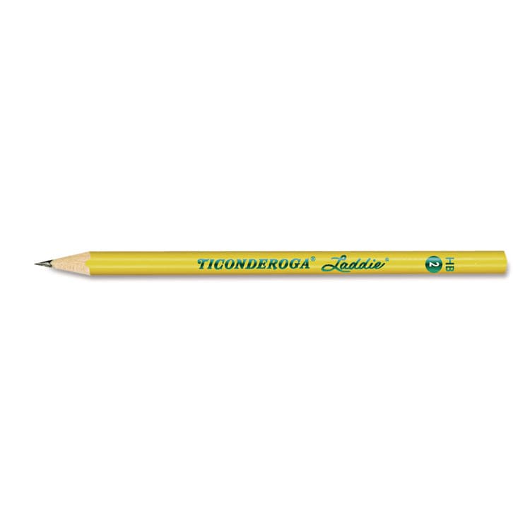 DIXON TICONDEROGA CO. Ticonderoga Laddie Woodcase Pencil, HB (#2), Black Lead, Yellow Barrel, Dozen (DIX13040)