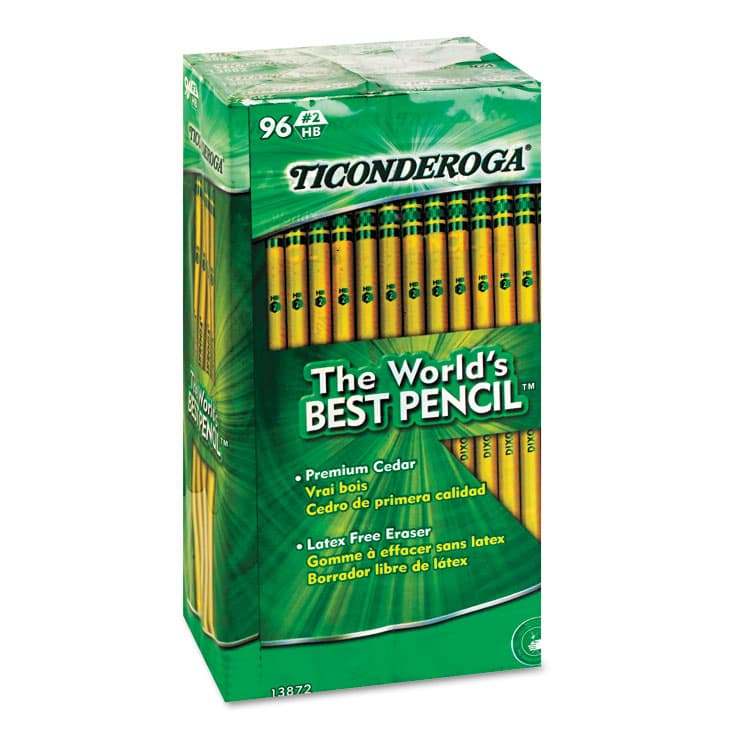 DIXON TICONDEROGA CO. Pencil Value Pack, HB (#2), Black Lead, Yellow Barrel, 96/Pack (DIX13872)