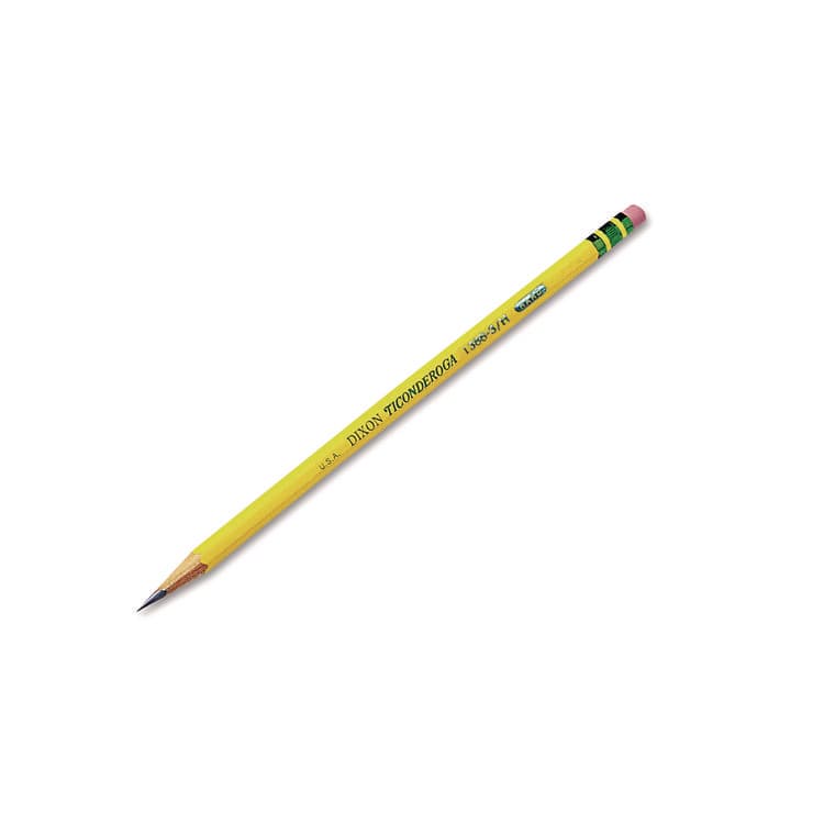 DIXON TICONDEROGA CO. Pencils, H (#3), Black Lead, Yellow Barrel, Dozen (DIX13883) thumbnail 2