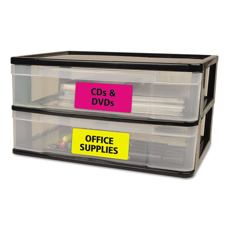 AVERY PRODUCTS CORPORATION High-Vis Removable Laser/Inkjet ID Labels, 2 x 4, Asst. Neon, 120/Pack (AVE6481) thumbnail 2