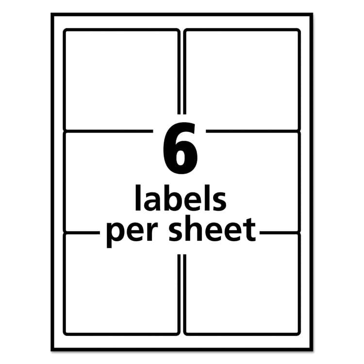 AVERY PRODUCTS CORPORATION Repositionable Shipping Labels w/SureFeed, Laser, 3.33 x 4, White, 600/Box (AVE55164) thumbnail 3