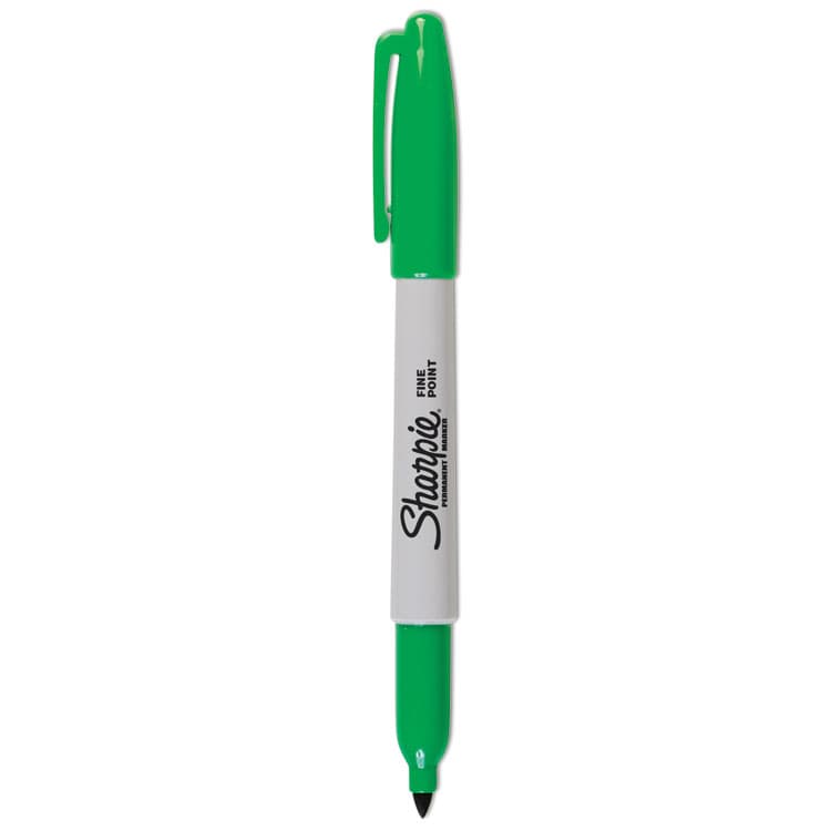 SANFORD Fine Bullet Tip Permanent Marker, Green, Dozen (SAN30004) thumbnail 2
