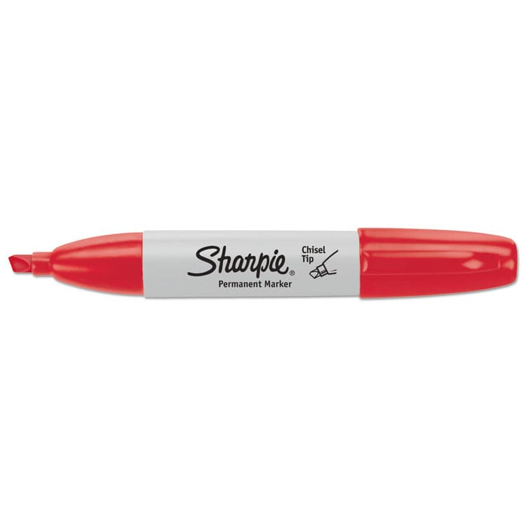 SANFORD Chisel Tip Permanent Marker, Medium Chisel Tip, Red, Dozen (SAN38202) thumbnail 3