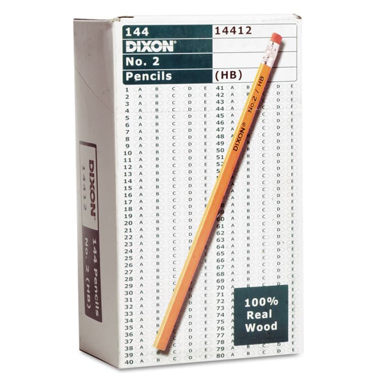 DIXON TICONDEROGA CO. No. 2 Pencil Value Pack, HB (#2), Black Lead, Yellow Barrel, 144/Box (DIX14412) thumbnail 2