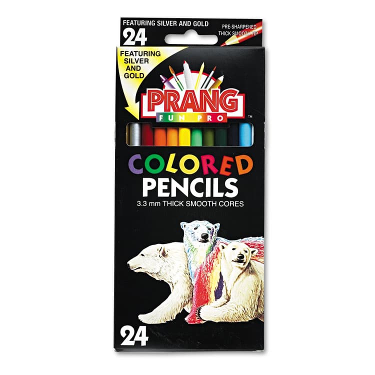 DIXON TICONDEROGA CO. Colored Pencil Sets, 3.3 mm, 2B, Assorted Lead and Barrel Colors, 24/Pack (DIX22240)