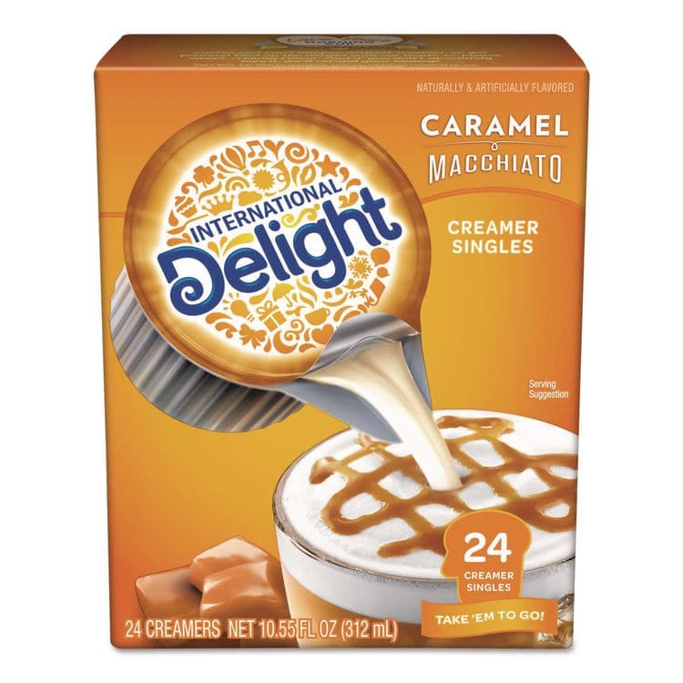 DEAN FOODS Flavored Liquid Non-Dairy Coffee Creamer, Caramel Macchiato, 0.5 oz Mini Cups, 24/Box (ITD101766)