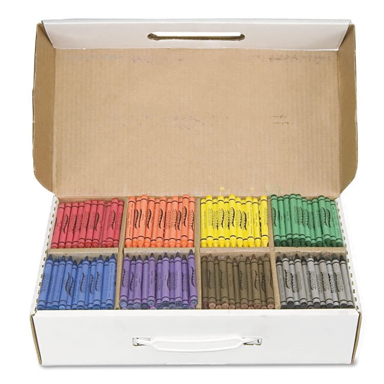 DIXON TICONDEROGA CO. Crayons Made with Soy Classpack, Regular Size, 0.37" x 3.7", 8 Assorted Colors, 800/Carton (DIX32350) thumbnail 2