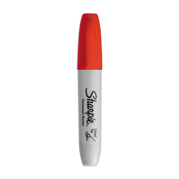 SANFORD Chisel Tip Permanent Marker, Medium Chisel Tip, Red, Dozen (SAN38202)