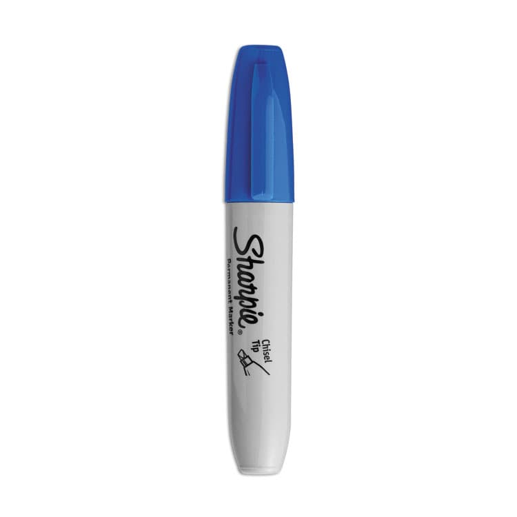 SANFORD Chisel Tip Permanent Marker, Medium Chisel Tip, Blue, Dozen (SAN38203)