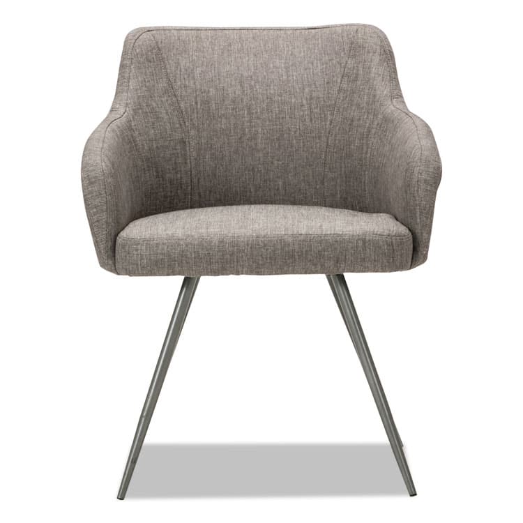 ALERA Alera Captain Series Guest Chair, 23.8" x 24.6" x 30.1", Gray Tweed Seat, Gray Tweed Back, Chrome Base (ALECS4351) thumbnail 2