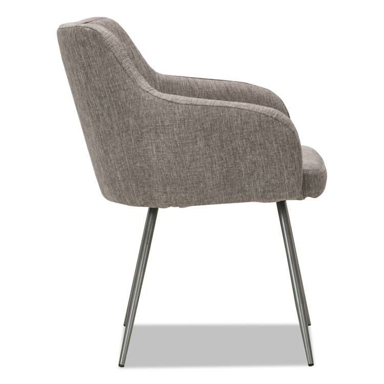 ALERA Alera Captain Series Guest Chair, 23.8" x 24.6" x 30.1", Gray Tweed Seat, Gray Tweed Back, Chrome Base (ALECS4351) thumbnail 3
