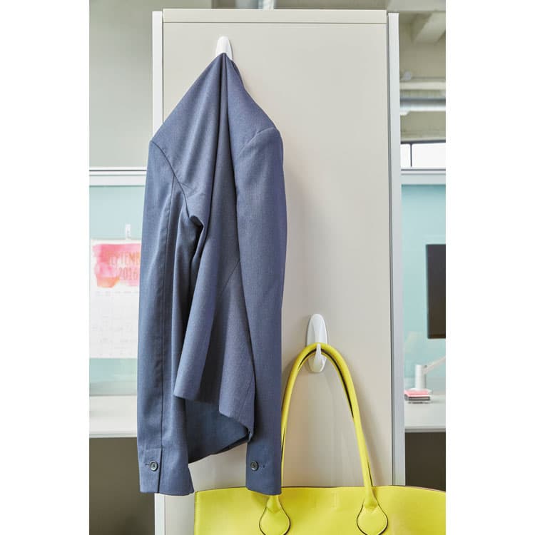 3M/COMMERCIAL TAPE DIV. General Purpose Designer Hooks, Medium, Plastic, White, 3 lb Capacity, 2 Hooks and 4 Strips/Pack (MMM17081ES) thumbnail 4