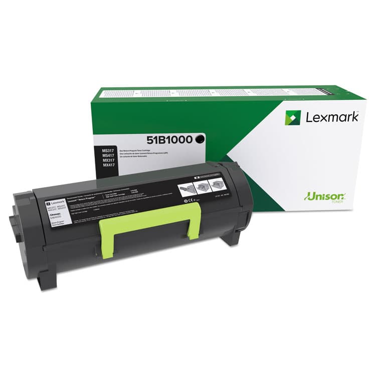 LEXMARK INT'L, . 51B1000 Unison Toner, 2,500 Page-Yield, Black (LEX51B1000)