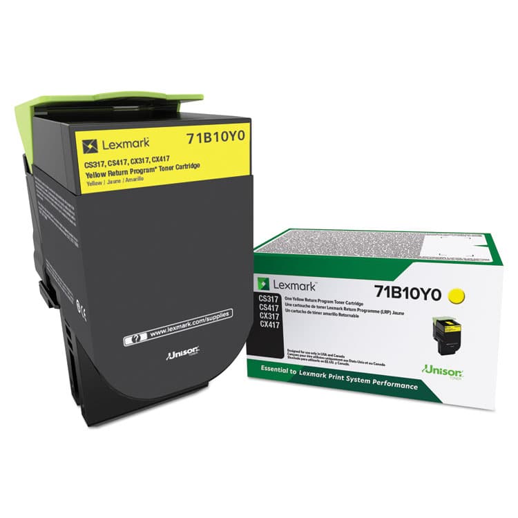 LEXMARK INT'L, . 71B10Y0 Unison Toner, 2,300 Page-Yield, Yellow (LEX71B10Y0)