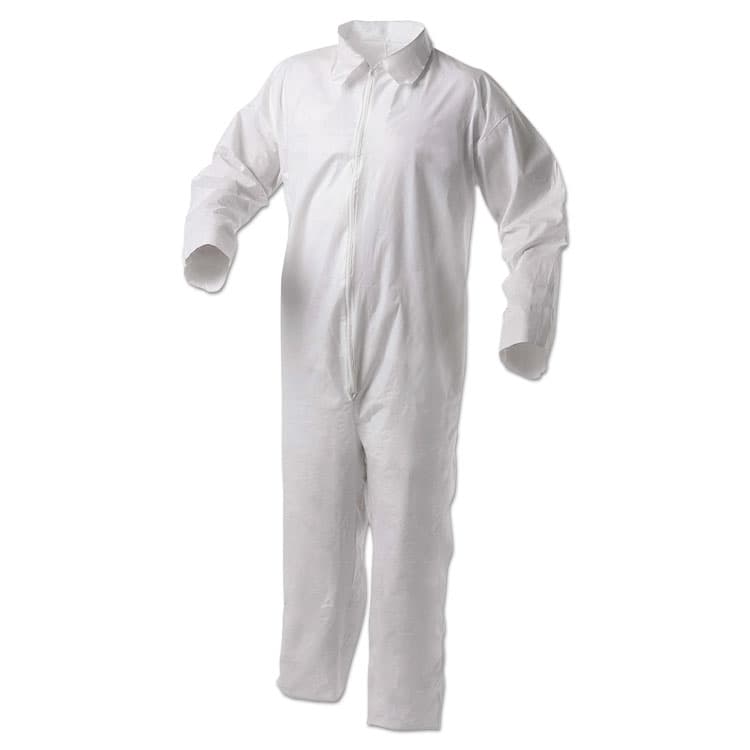 KIMBERLY-CLARK PROFESSIONAL A35 Liquid and Particle Protection Coveralls, Zipper Front, 3X-Large, White, 25/Carton (ANS38921)