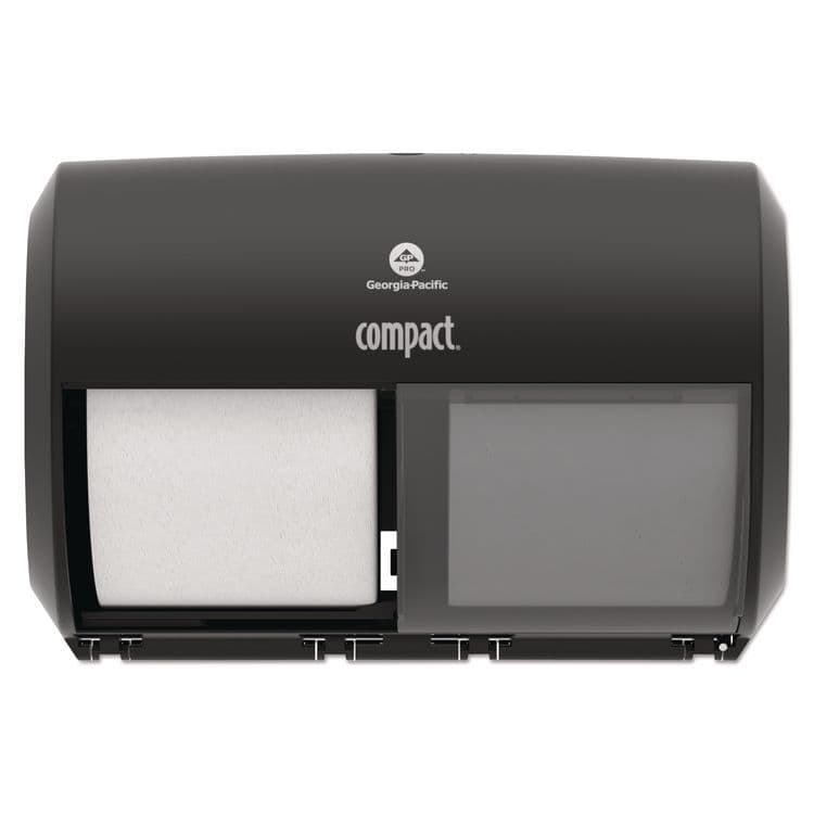 GEORGIA PACIFIC Compact Coreless Side-by-Side Double Roll Tissue Dispenser, 11.5 x 7.63 x 8, Black (GPC56784A)