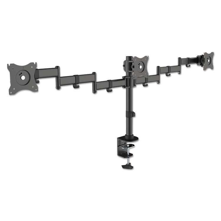 KANTEK . Articulating Triple Monitor Arms, For 13" to 27" Monitors, 360 deg Rotation, 45 deg Tilt, 180 deg Pan, Black, Supports 18 lb (KTKMA230)