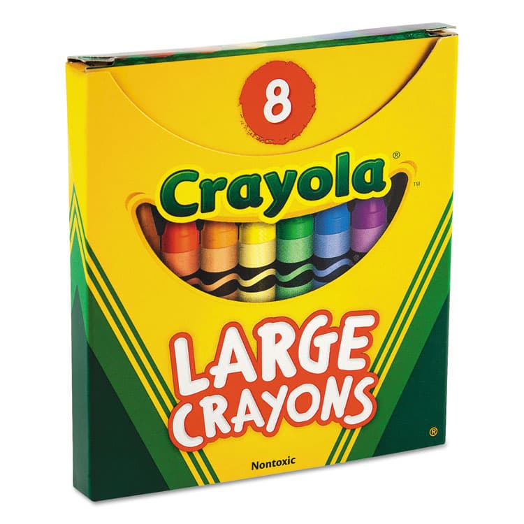 BINNEY & SMITH / CRAYOLA Large Crayons, Tuck Box Packaging, Large Size, 0.44" x 4", 8 Assorted Colors, 8/Pack (CYO520080) thumbnail 2