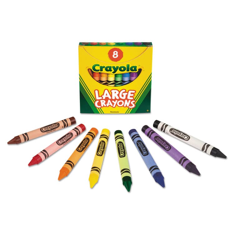 BINNEY & SMITH / CRAYOLA Large Crayons, Tuck Box Packaging, Large Size, 0.44" x 4", 8 Assorted Colors, 8/Pack (CYO520080) thumbnail 4