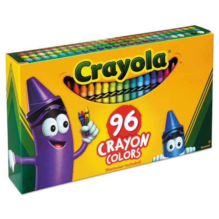 BINNEY & SMITH / CRAYOLA Classic Color Crayons, Classic Flip-Top Box with Built-In Sharpener, Regular Size, 0.31" x 3.63", 96 Assorted Colors, 96/Pack (CYO520096) thumbnail 3