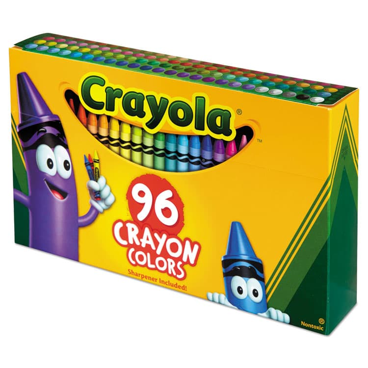 BINNEY & SMITH / CRAYOLA Classic Color Crayons, Classic Flip-Top Box with Built-In Sharpener, Regular Size, 0.31" x 3.63", 96 Assorted Colors, 96/Pack (CYO520096) thumbnail 4