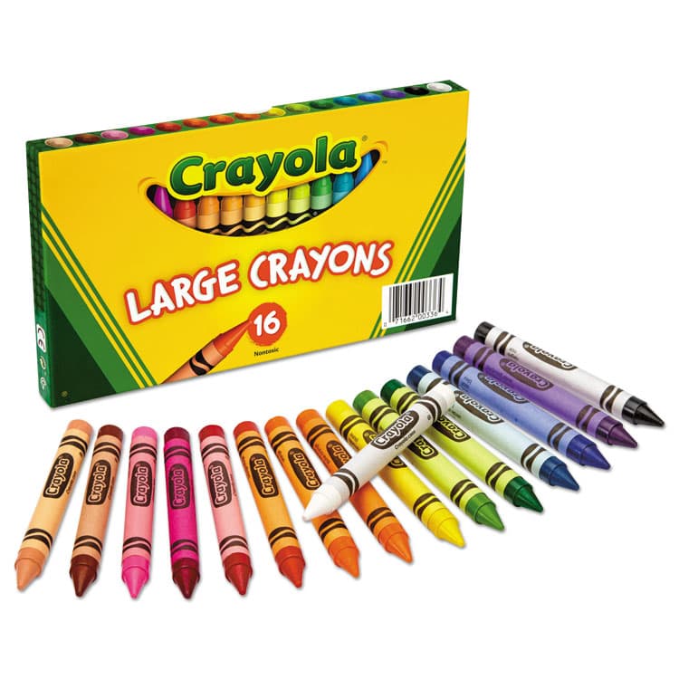 BINNEY & SMITH / CRAYOLA Large Crayons, Tuck Box Packaging, Large Size, 0.44" x 4", 16 Assorted Colors, 16/Pack (CYO520336) thumbnail 3
