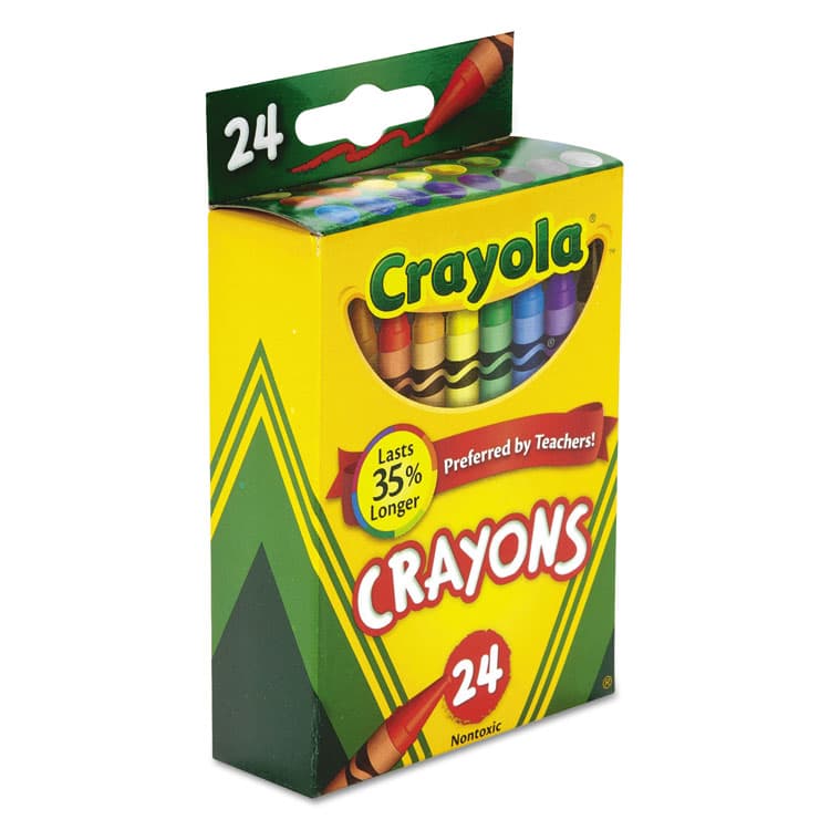 BINNEY & SMITH / CRAYOLA Classic Color Crayons, Peggable Retail Packaging, Regular Size, 0.31" x 3.63", 24 Assorted Colors, 24/Pack (CYO523024) thumbnail 2