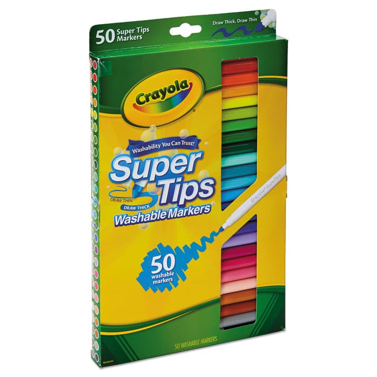 BINNEY & SMITH / CRAYOLA Washable Super Tips Markers, Fine/Broad Bullet Tips, Assorted Colors, 50/Set (CYO585050) thumbnail 2