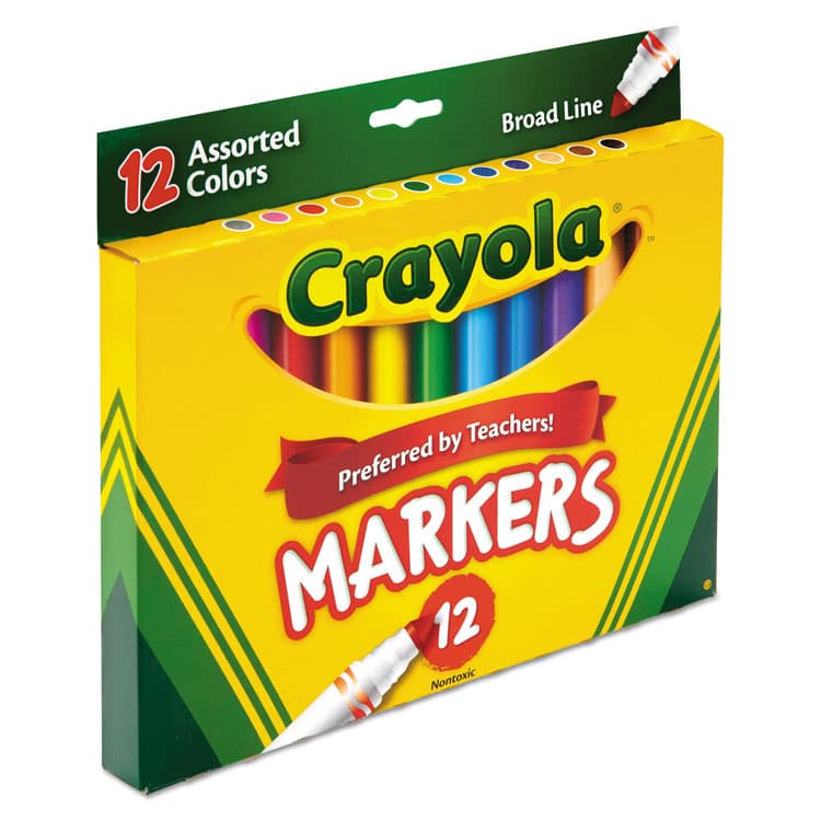 BINNEY & SMITH / CRAYOLA Non-Washable Marker, Broad Bullet Tip, Assorted Classic Colors, Dozen (CYO587712) thumbnail 2