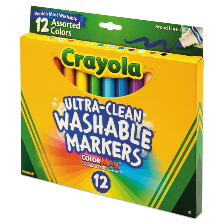 BINNEY & SMITH / CRAYOLA Ultra-Clean Washable Markers, Broad Bullet Tip, Assorted Colors, Dozen (CYO587812) thumbnail 3
