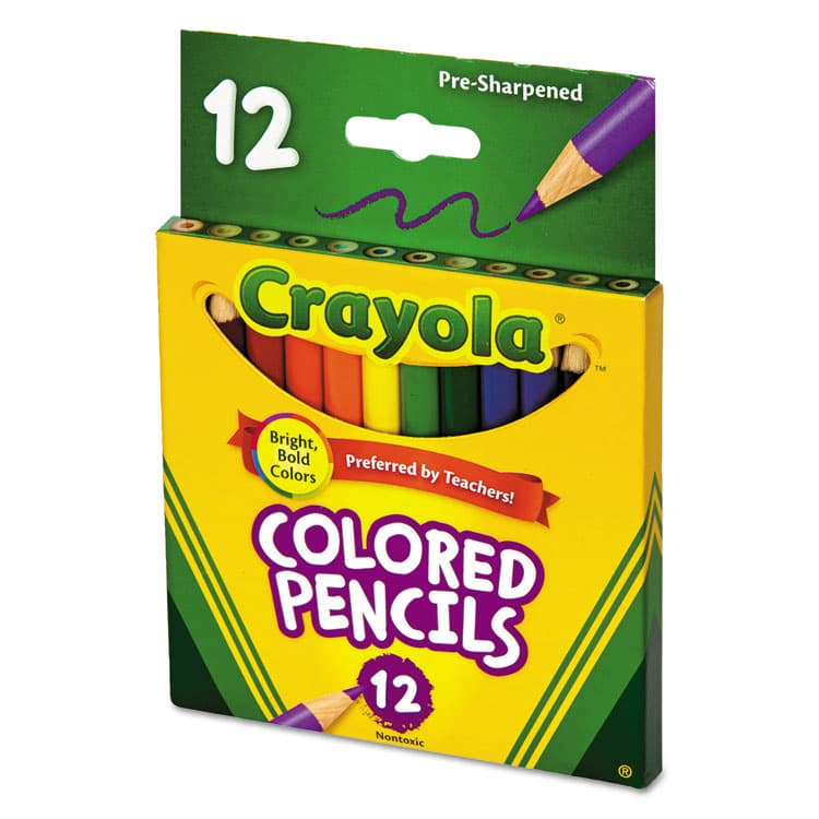 BINNEY & SMITH / CRAYOLA Short-Length Colored Pencil Set, 3.3 mm, 2B, Assorted Lead and Barrel Colors, Dozen (CYO684112) thumbnail 3