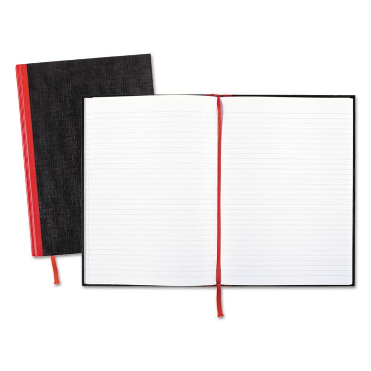 MEAD PRODUCTS Hardcover Casebound Notebooks, SCRIBZEE Compatible, 1-Subject, Wide/Legal Rule, Black/Red Cover, (96) 11.75 x 8.25 Sheets (JDKD66174)