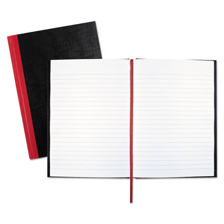 MEAD PRODUCTS Hardcover Casebound Notebooks, SCRIBZEE Compatible, 1-Subject, Wide/Legal Rule, Black/Red Cover, (96) 8.25 x 5.63 Sheets (JDKE66857)