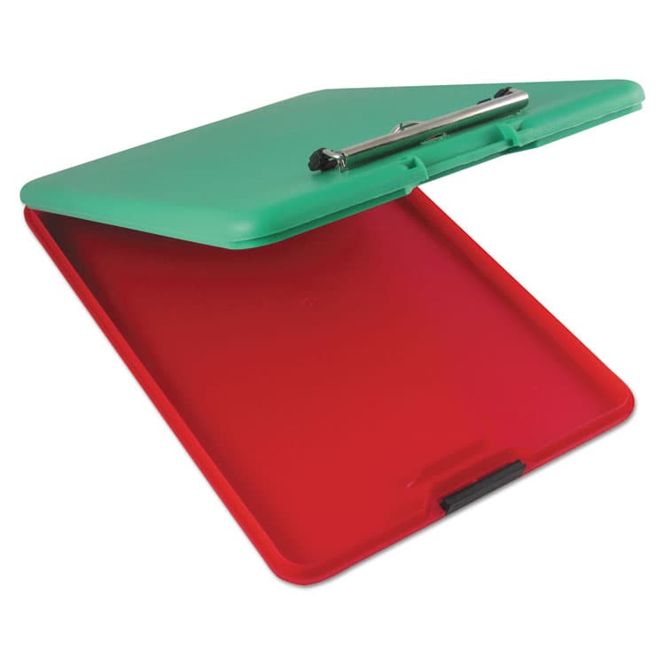 SAUNDERS MFG. CO., . SlimMate Show2Know Safety Organizer, 0.5" Clip Capacity, Holds 8.5 x 11 Sheets, Red/Green (SAU00580) thumbnail 2